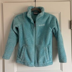 Colombia fleece, teal, girls size Medium (10-12)
